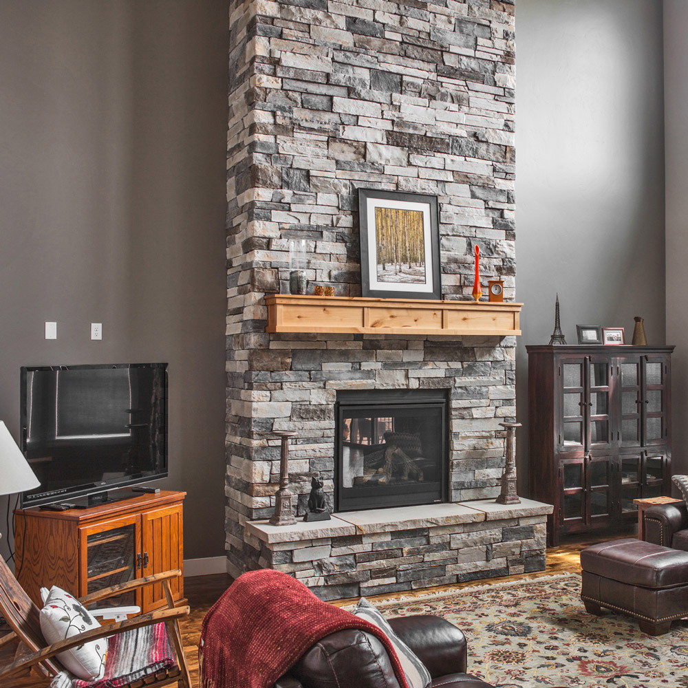 Living room fireplace details
