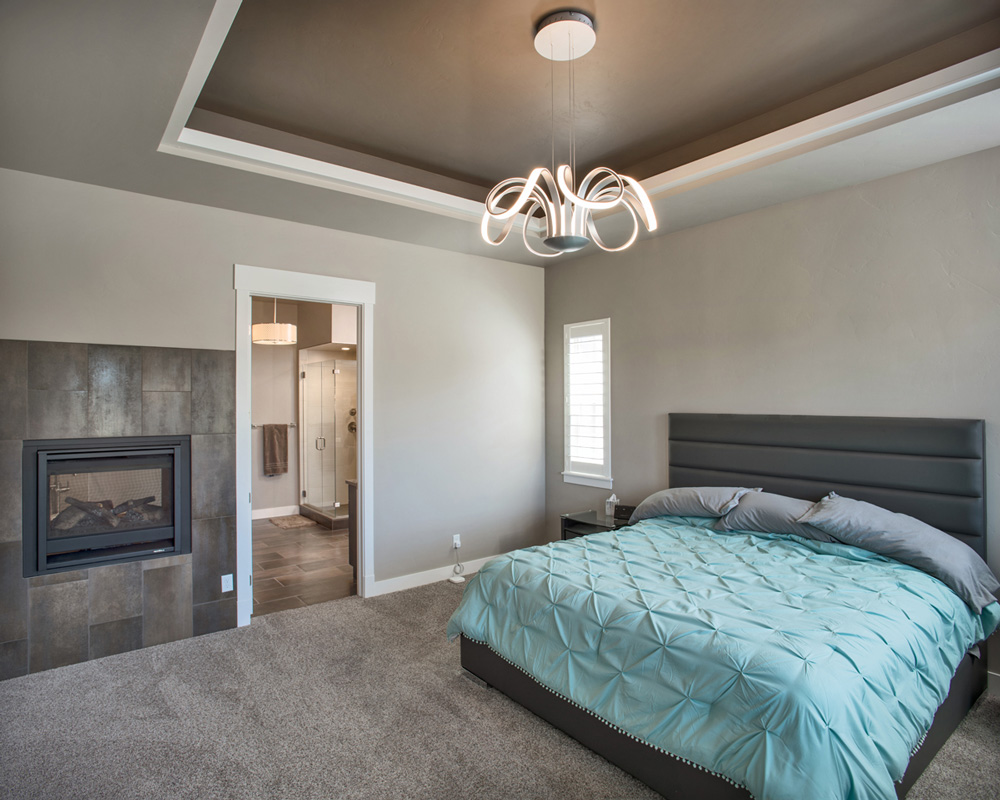 Master bedroom, fireplace and soffit details